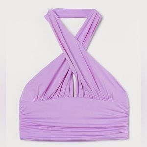 NWT H&M Purple Halter Crop Top Small